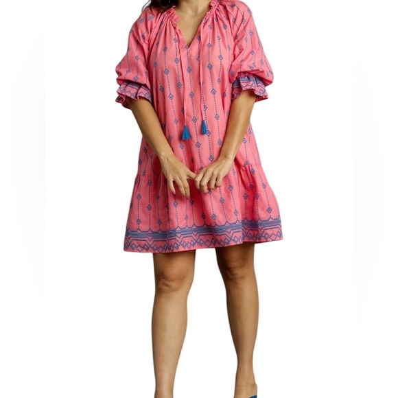 Umgee Dresses & Skirts - Umgee dress Pink and Blue Dress new boho small